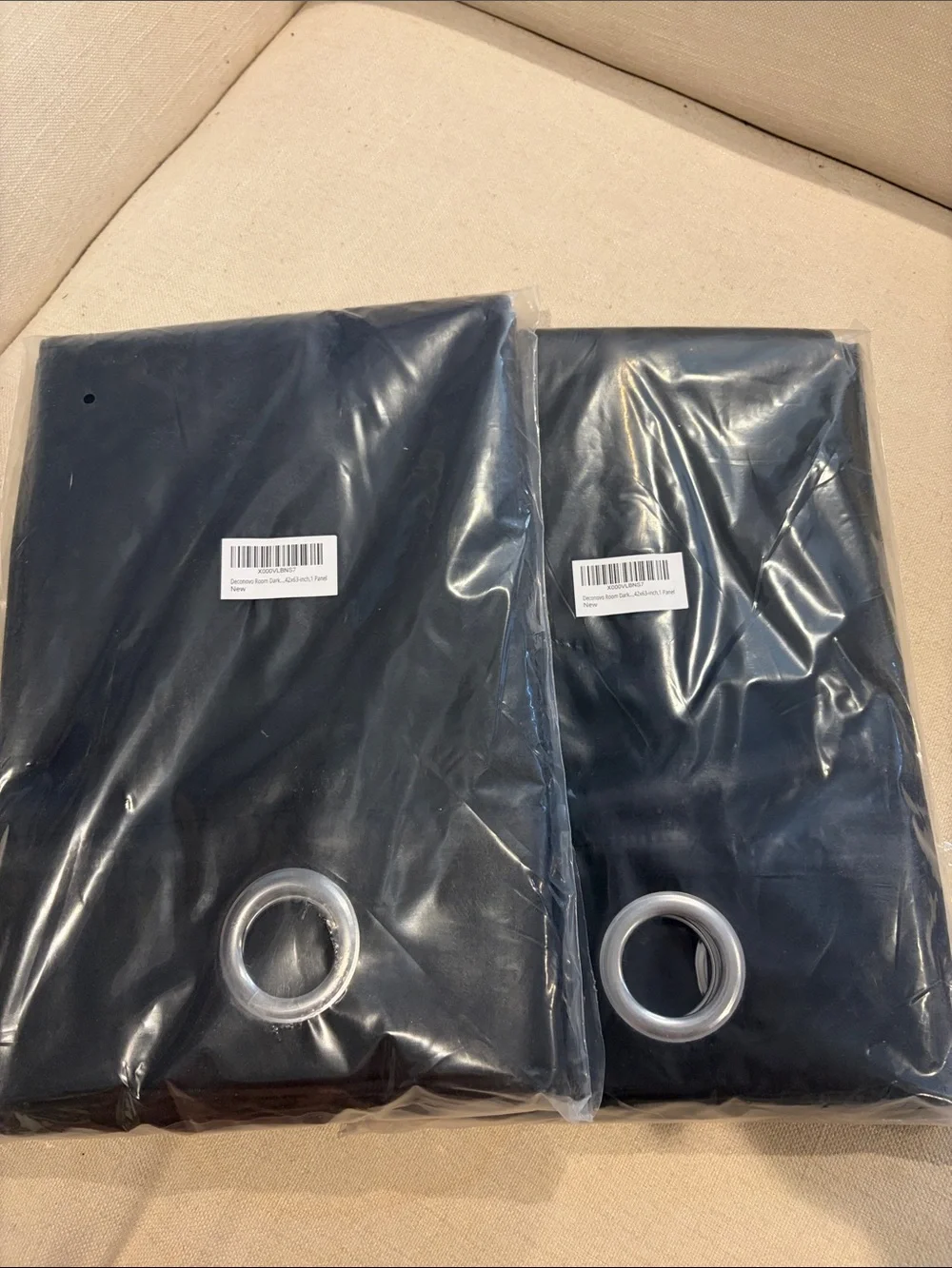 deconovo black out curtains 2 panels new black color 42w x 63l